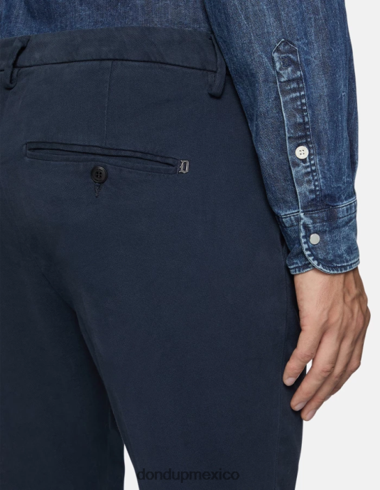 Azul marino DONDUP hombres pantalones gaubert slim fit de algodón con pinzas vestir D0VXD725