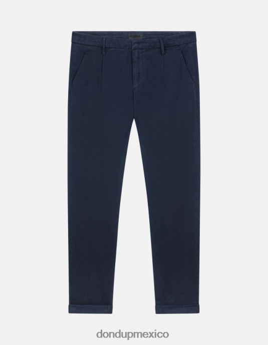 Azul marino DONDUP hombres pantalones gaubert slim fit de algodón con pinzas vestir D0VXD725