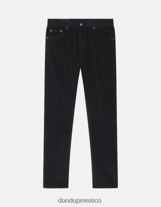 Azul marino DONDUP hombres pantalones icon regular fit de terciopelo de 34 pulgadas vestir D0VXD557