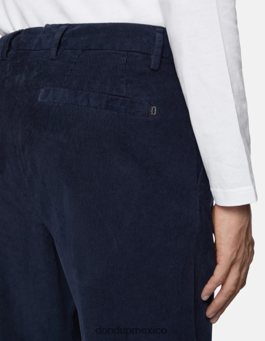 Azul marino DONDUP hombres pantalones oscar carrot-fit de terciopelo vestir D0VXD734