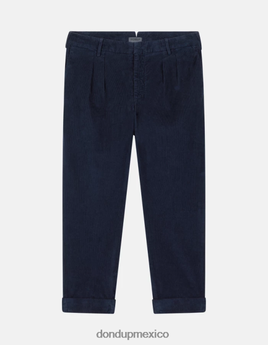 Azul marino DONDUP hombres pantalones oscar carrot-fit de terciopelo vestir D0VXD734
