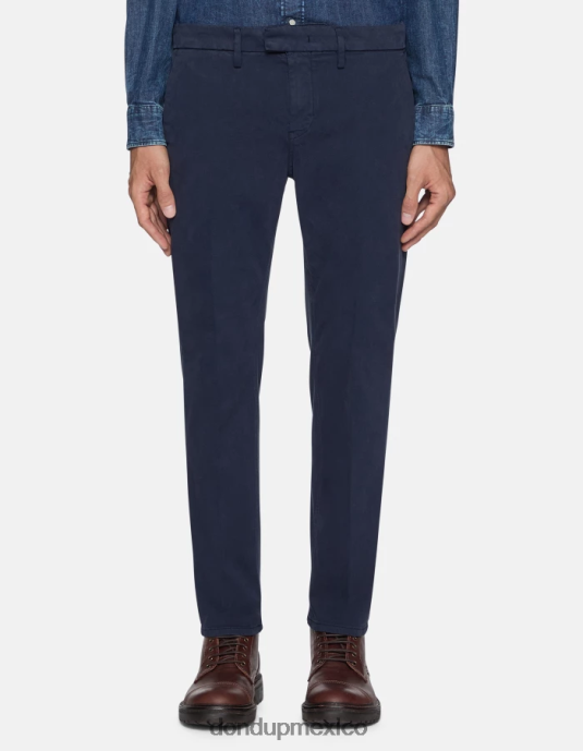 Azul marino DONDUP hombres pantalones pablo de raso regular fit vestir D0VXD743