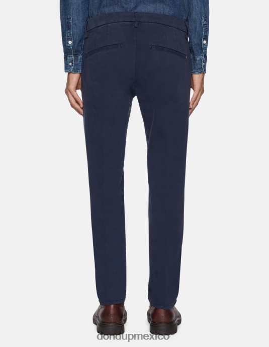 Azul marino DONDUP hombres pantalones pablo de raso regular fit vestir D0VXD743