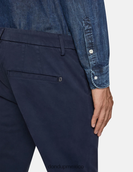 Azul marino DONDUP hombres pantalones pablo de raso regular fit vestir D0VXD743