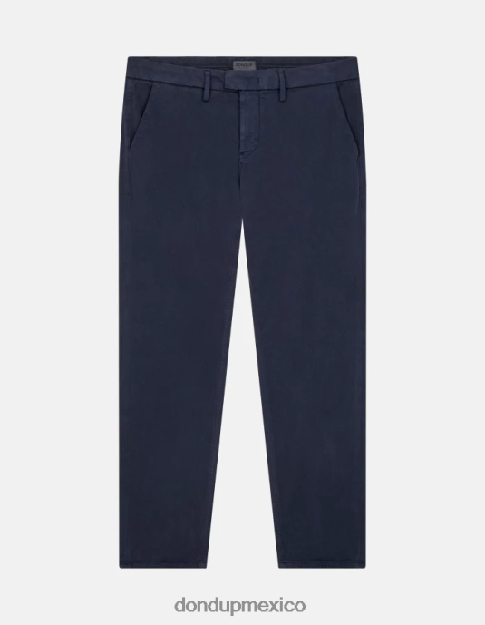 Azul marino DONDUP hombres pantalones pablo de raso regular fit vestir D0VXD743