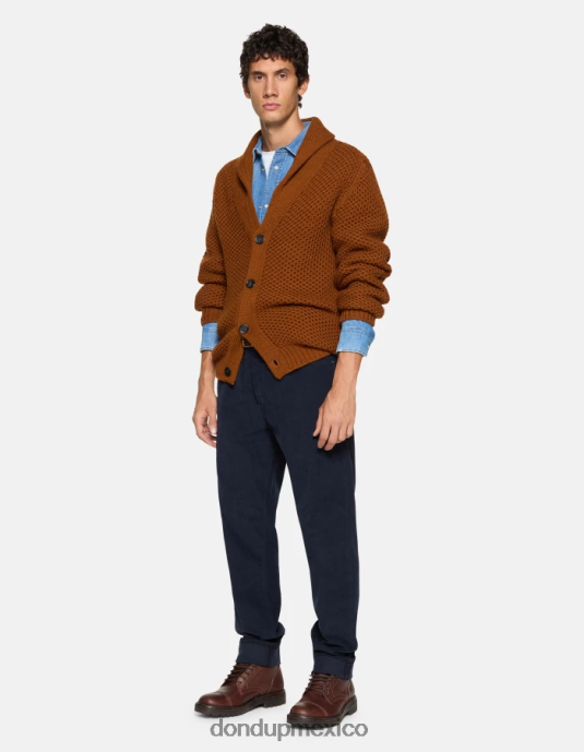 Azul marino DONDUP hombres pantalones paco holgados de terciopelo de 34 pulgadas vestir D0VXD579