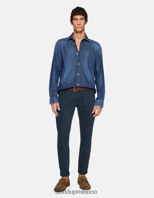 Azul marino DONDUP hombres pantalones pitillo de algodón george vestir D0VXD647