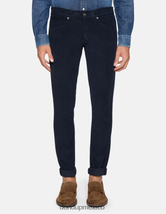 Azul marino DONDUP hombres pantalones pitillo de terciopelo george vestir D0VXD643
