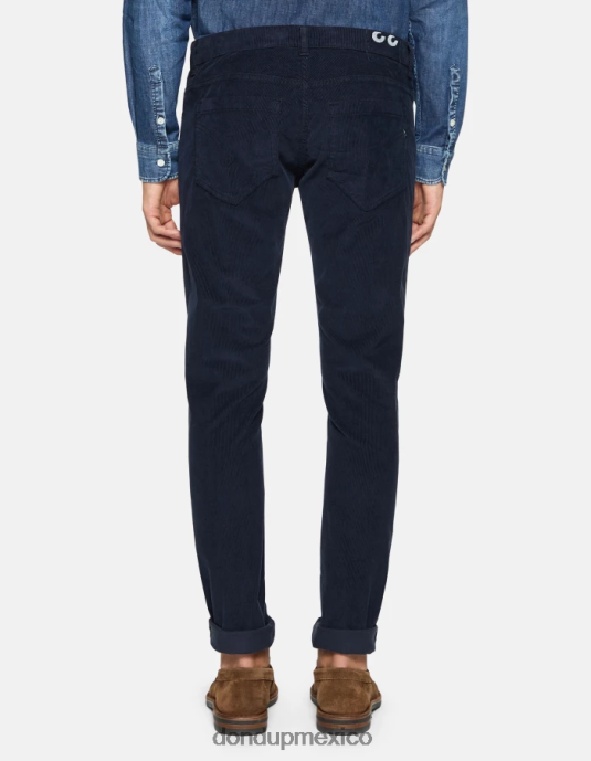 Azul marino DONDUP hombres pantalones pitillo de terciopelo george vestir D0VXD643