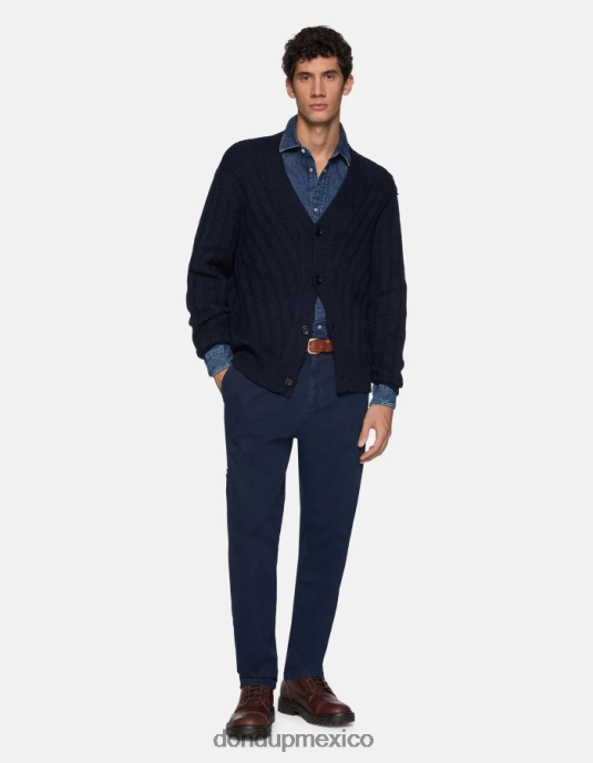 Azul marino DONDUP hombres pantalones rick regular fit de algodón vestir D0VXD739