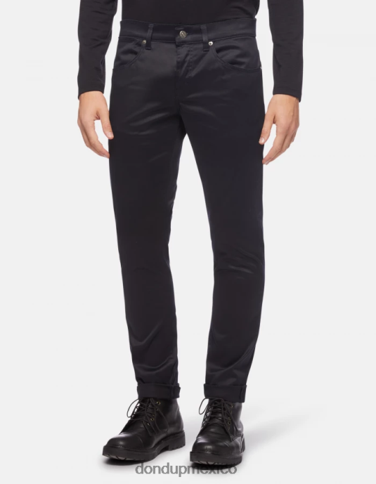 Azul marino DONDUP hombres pantalones travis slim de satén vestir D0VXD601