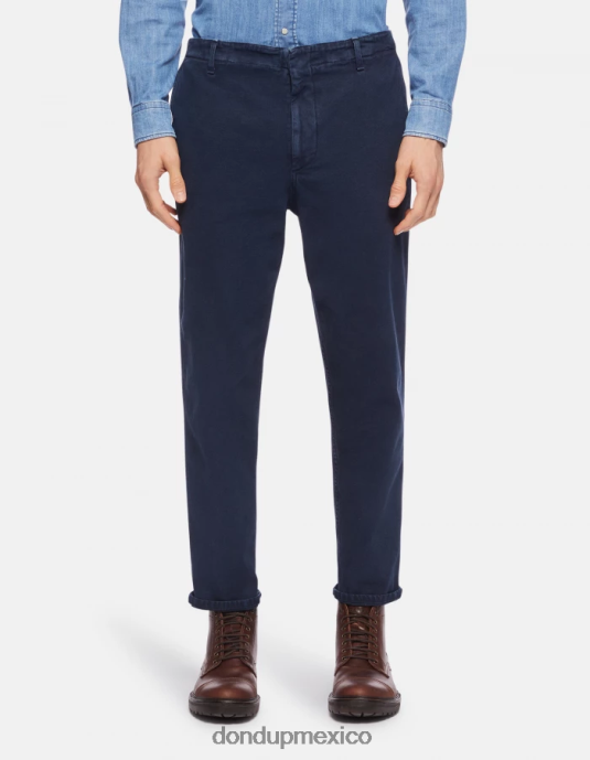 Azul marino DONDUP hombres pantalones zyan carrot fit de algodón vestir D0VXD752