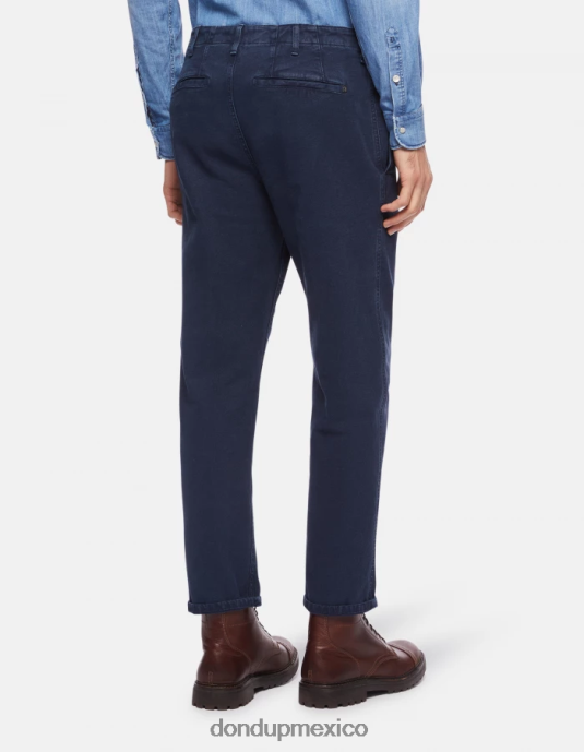 Azul marino DONDUP hombres pantalones zyan carrot fit de algodón vestir D0VXD752