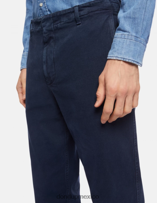 Azul marino DONDUP hombres pantalones zyan carrot fit de algodón vestir D0VXD752
