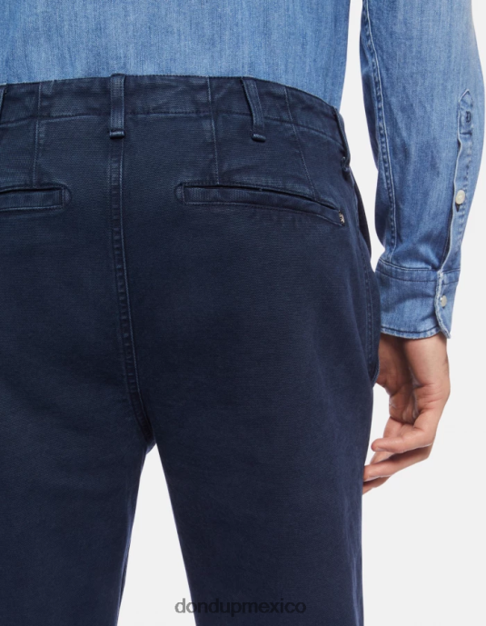 Azul marino DONDUP hombres pantalones zyan carrot fit de algodón vestir D0VXD752