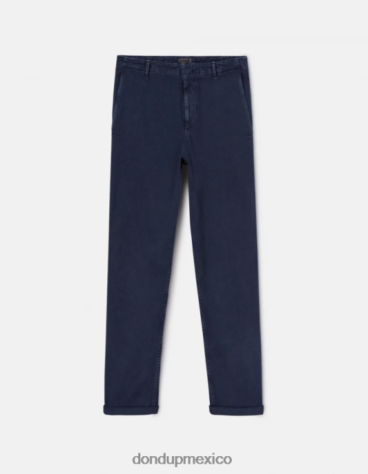 Azul marino DONDUP hombres pantalones zyan carrot fit de algodón vestir D0VXD752
