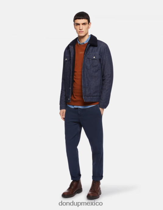 Azul marino DONDUP hombres pantalones zyan carrot fit de algodón vestir D0VXD752
