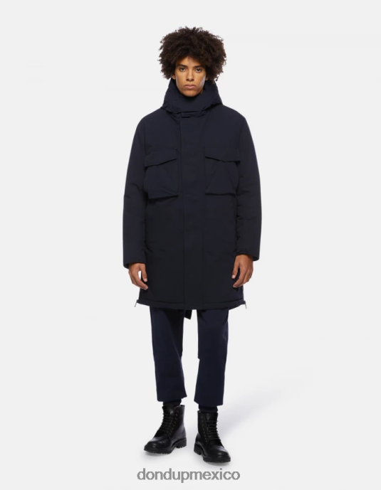 Azul marino DONDUP hombres parka holgada en tejido técnico vestir D0VXD903