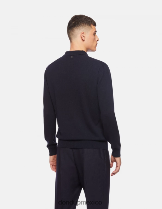 Azul marino DONDUP hombres polo regular fit de cachemira y seda vestir D0VXD879