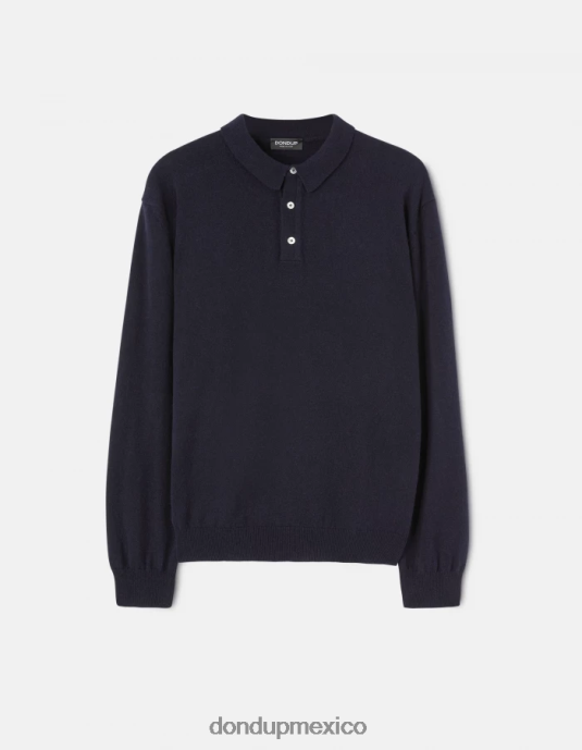 Azul marino DONDUP hombres polo regular fit de cachemira y seda vestir D0VXD879