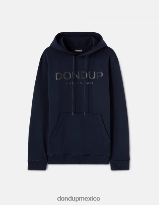Azul marino DONDUP hombres sudadera con capucha y corte regular vestir D0VXD823