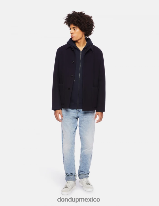 Azul marino DONDUP hombres sudadera con capucha y corte regular vestir D0VXD827