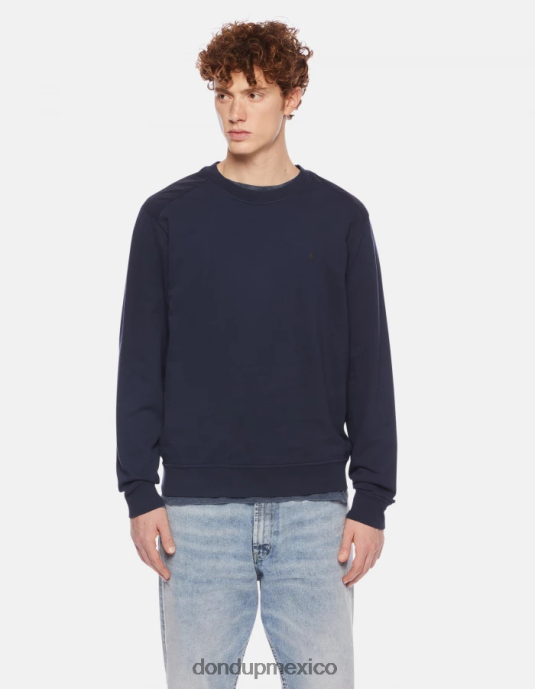 Azul marino DONDUP hombres sudadera regular fit con cuello redondo vestir D0VXD836
