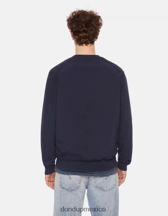 Azul marino DONDUP hombres sudadera regular fit con cuello redondo vestir D0VXD836