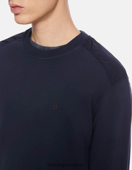 Azul marino DONDUP hombres sudadera regular fit con cuello redondo vestir D0VXD836