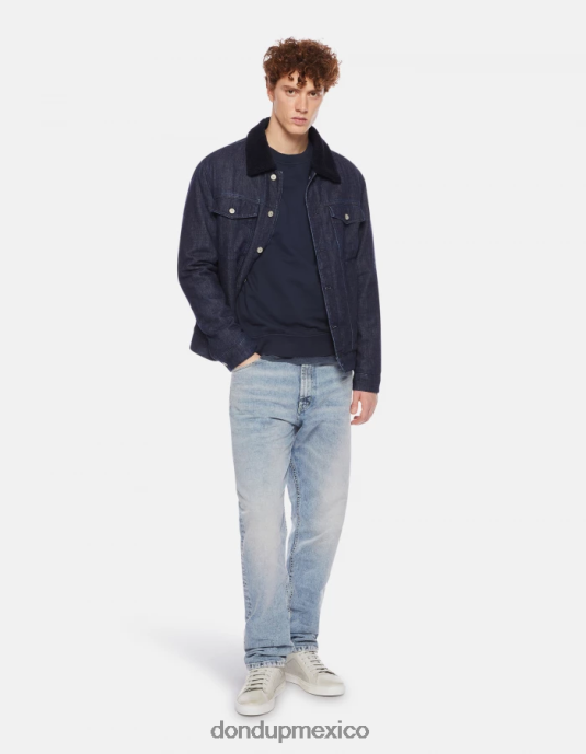 Azul marino DONDUP hombres sudadera regular fit con cuello redondo vestir D0VXD836