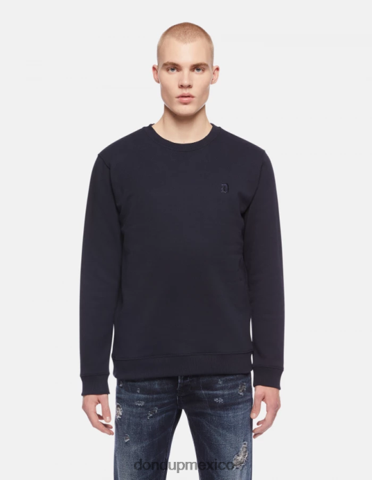 Azul marino DONDUP hombres sudadera regular fit con cuello redondo vestir D0VXD837