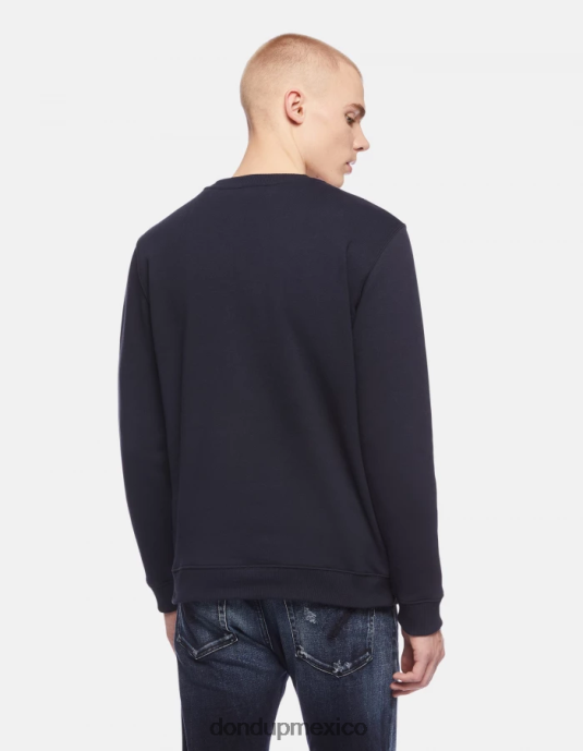 Azul marino DONDUP hombres sudadera regular fit con cuello redondo vestir D0VXD837