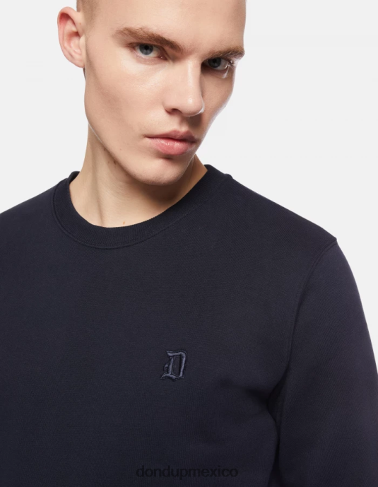 Azul marino DONDUP hombres sudadera regular fit con cuello redondo vestir D0VXD837