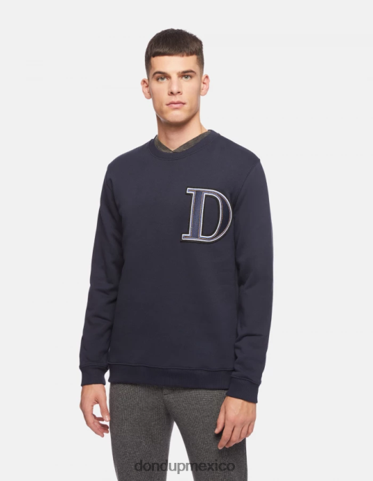 Azul marino DONDUP hombres sudadera regular fit con cuello redondo vestir D0VXD840