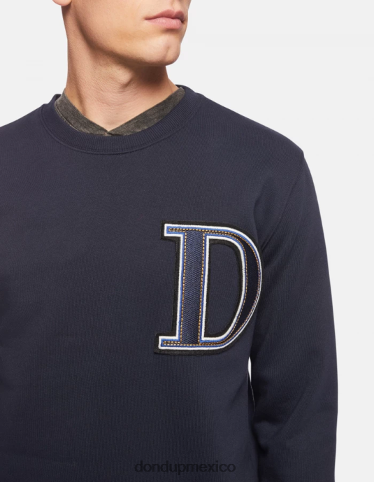 Azul marino DONDUP hombres sudadera regular fit con cuello redondo vestir D0VXD840