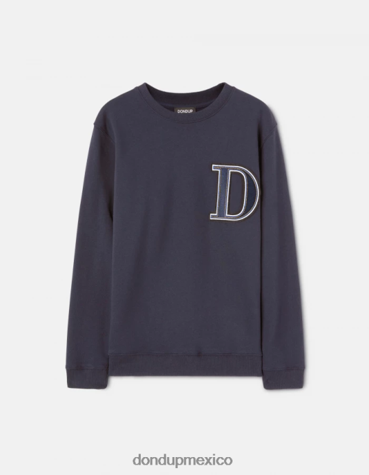 Azul marino DONDUP hombres sudadera regular fit con cuello redondo vestir D0VXD840