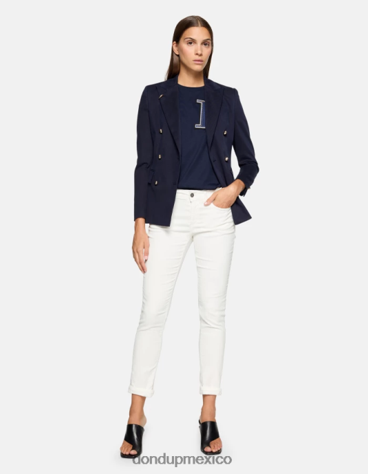 Azul marino DONDUP mujer blazer de algodón con doble botonadura vestir D0VXD370