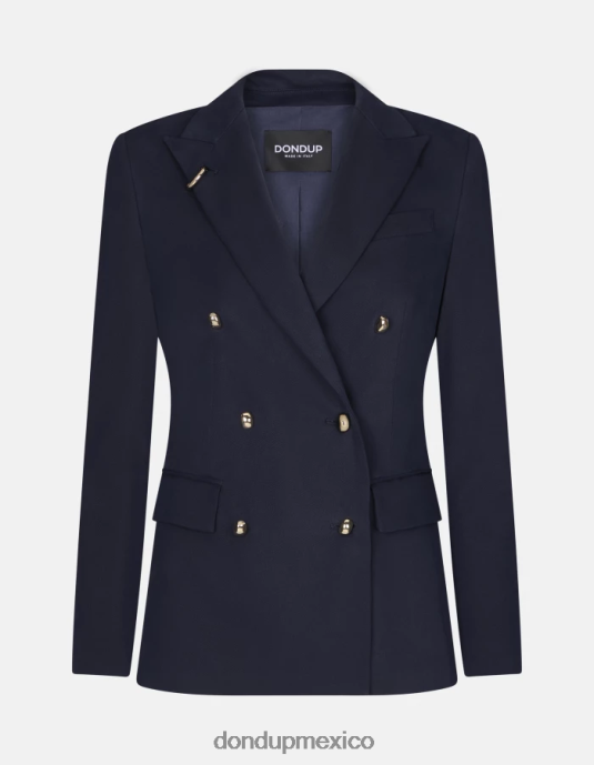 Azul marino DONDUP mujer blazer de algodón con doble botonadura vestir D0VXD370