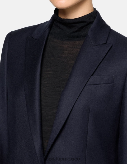 Azul marino DONDUP mujer blazer de franela con botonadura simple vestir D0VXD374