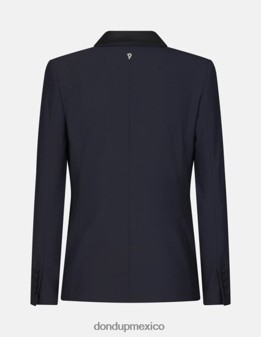 Azul marino DONDUP mujer blazer de lana con botonadura sencilla vestir D0VXD382
