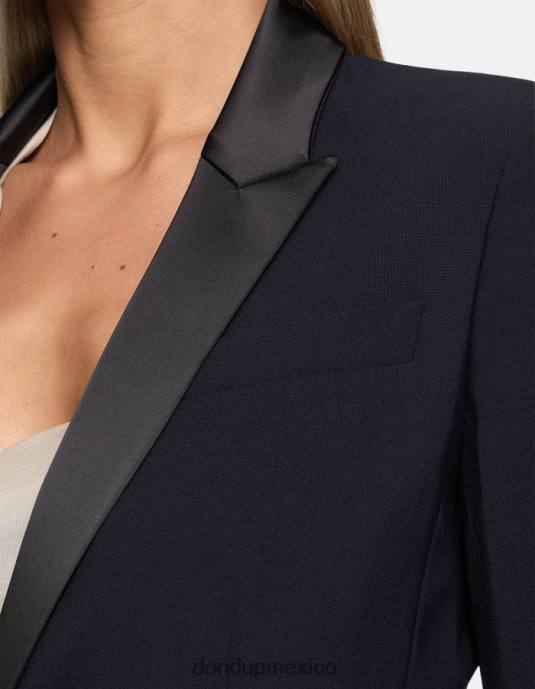 Azul marino DONDUP mujer blazer de lana con botonadura sencilla vestir D0VXD382