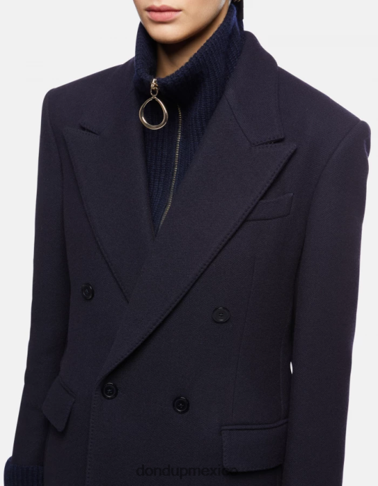 Azul marino DONDUP mujer blazer de tela con doble botonadura vestir D0VXD395
