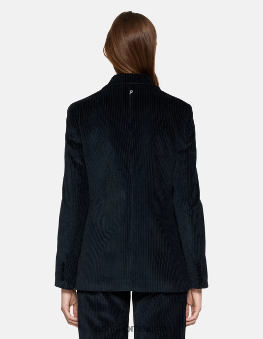 Azul marino DONDUP mujer blazer de terciopelo con botonadura simple vestir D0VXD378