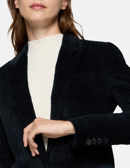 Azul marino DONDUP mujer blazer de terciopelo con botonadura simple vestir D0VXD378