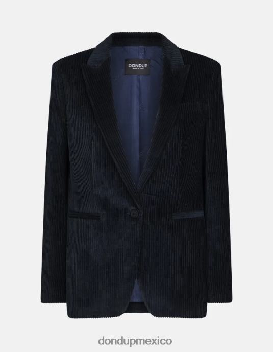 Azul marino DONDUP mujer blazer de terciopelo con botonadura simple vestir D0VXD378