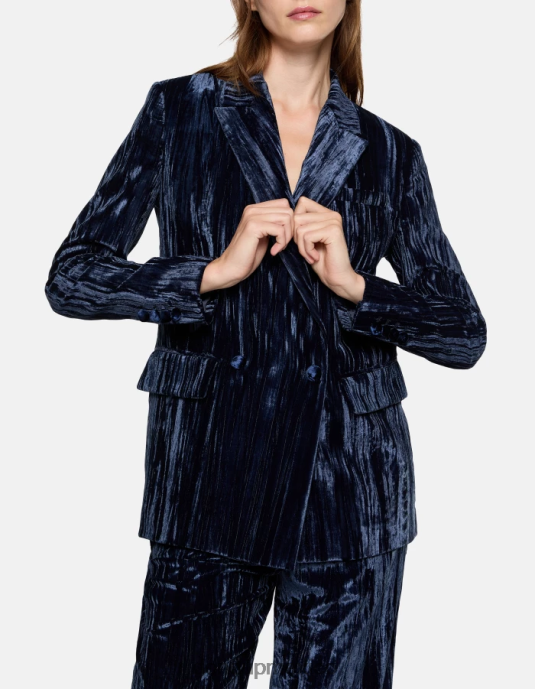 Azul marino DONDUP mujer blazer de terciopelo con doble botonadura vestir D0VXD385