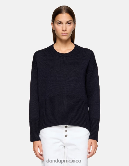 Azul marino DONDUP mujer jersey de lana con cuello redondo vestir D0VXD297