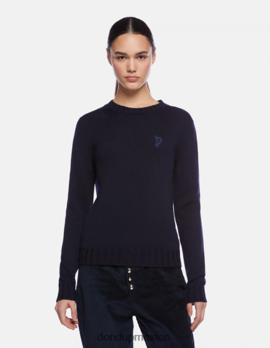 Azul marino DONDUP mujer jersey de lana con cuello redondo vestir D0VXD334