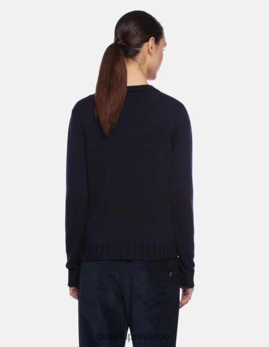Azul marino DONDUP mujer jersey de lana con cuello redondo vestir D0VXD334