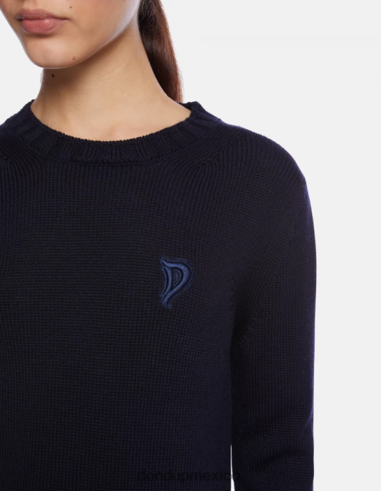 Azul marino DONDUP mujer jersey de lana con cuello redondo vestir D0VXD334